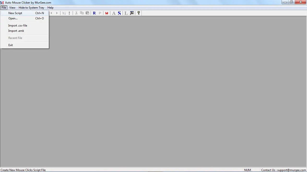 File Menu in Auto Mouse Clicker